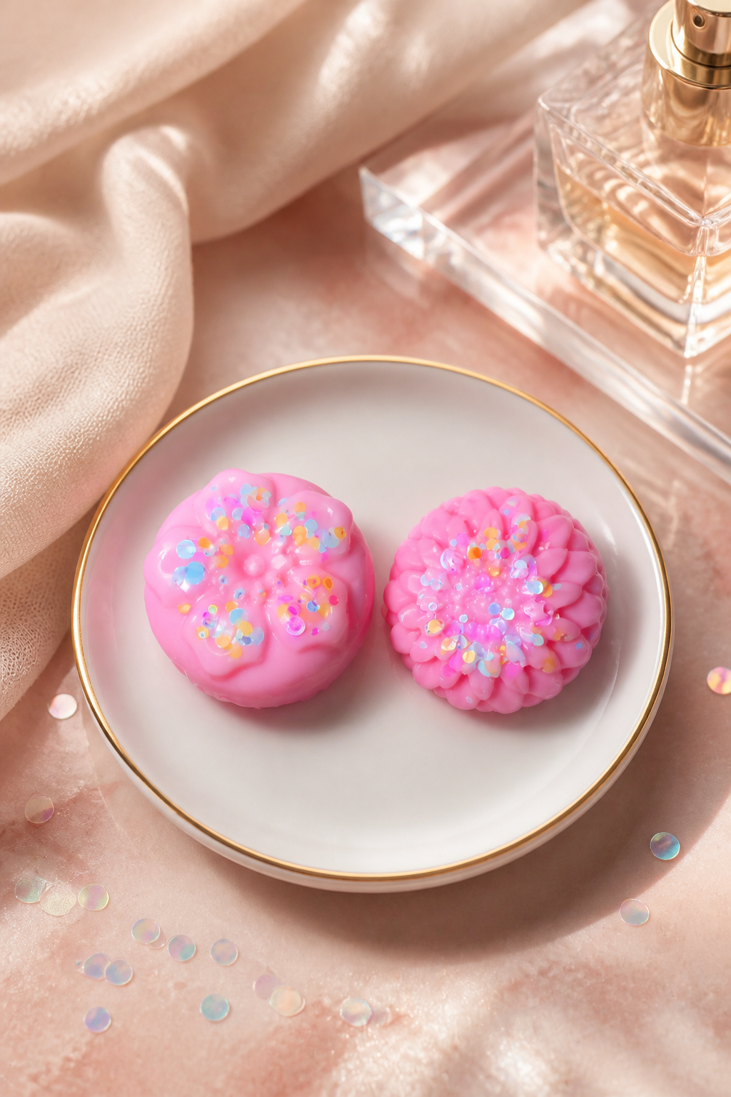 Pink Sugar Cookie / single med flower (soy wax melts)