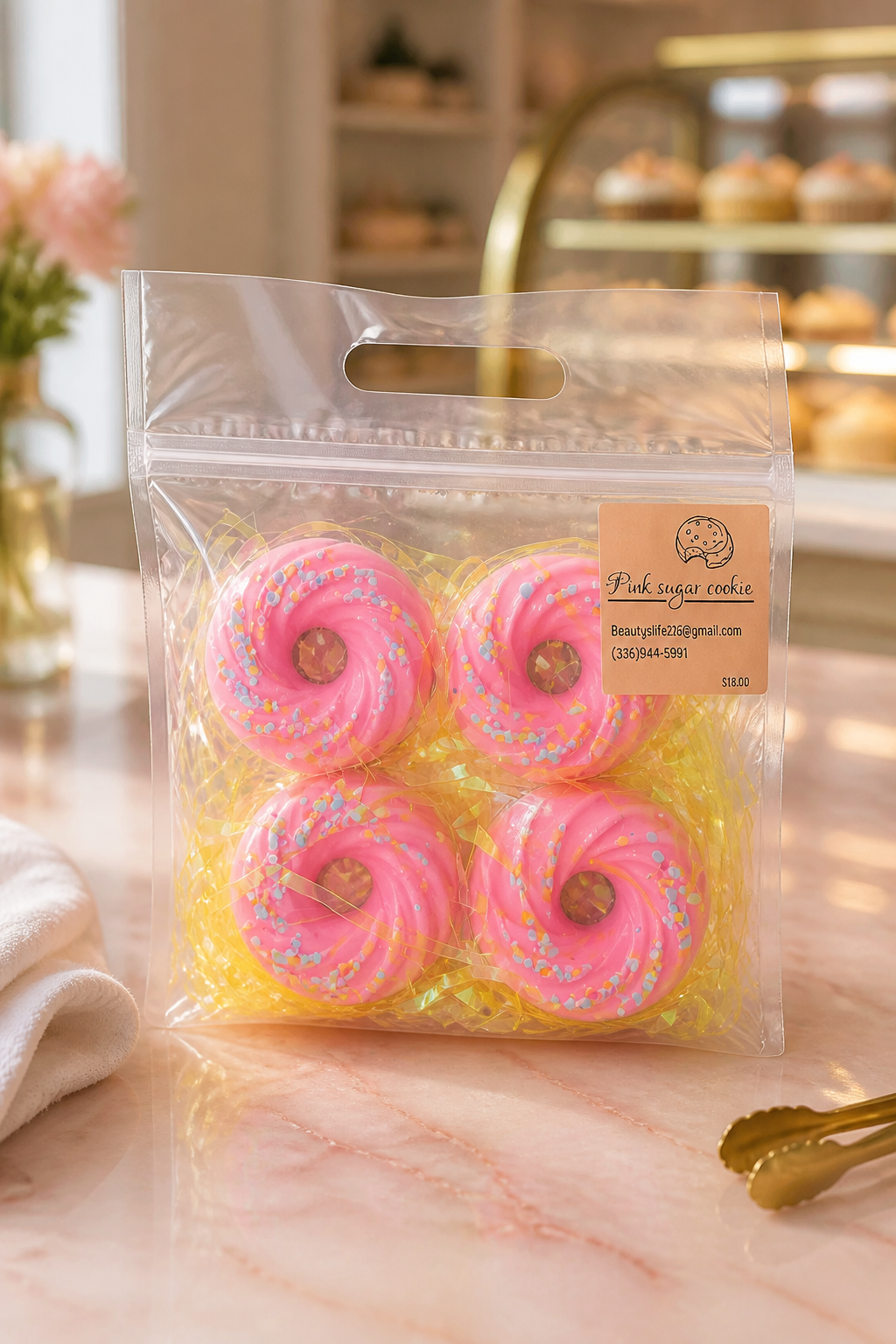 (Pink sugar) large pack of 4 ~soy wax~