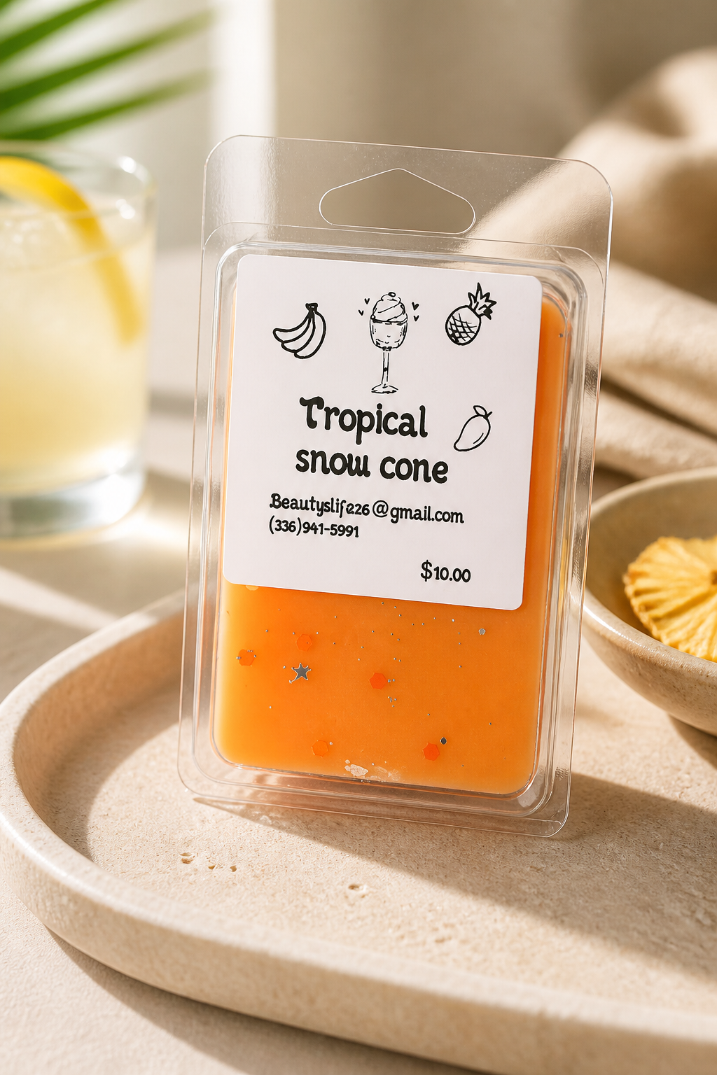 (TROPICAL SNOW CONE) clamshell ~soy wax~