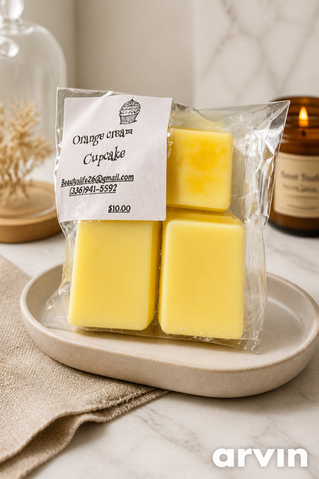 (Orange Cream Cupcake) 3 pack large ~soy wax~ wax melts