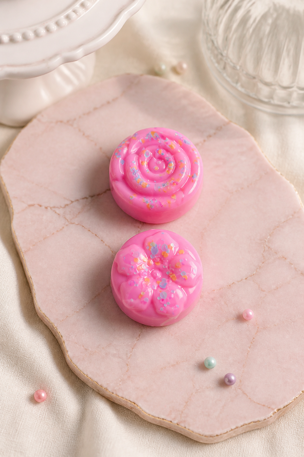 Pink Sugar Cookie / single med flower (soy wax melts)