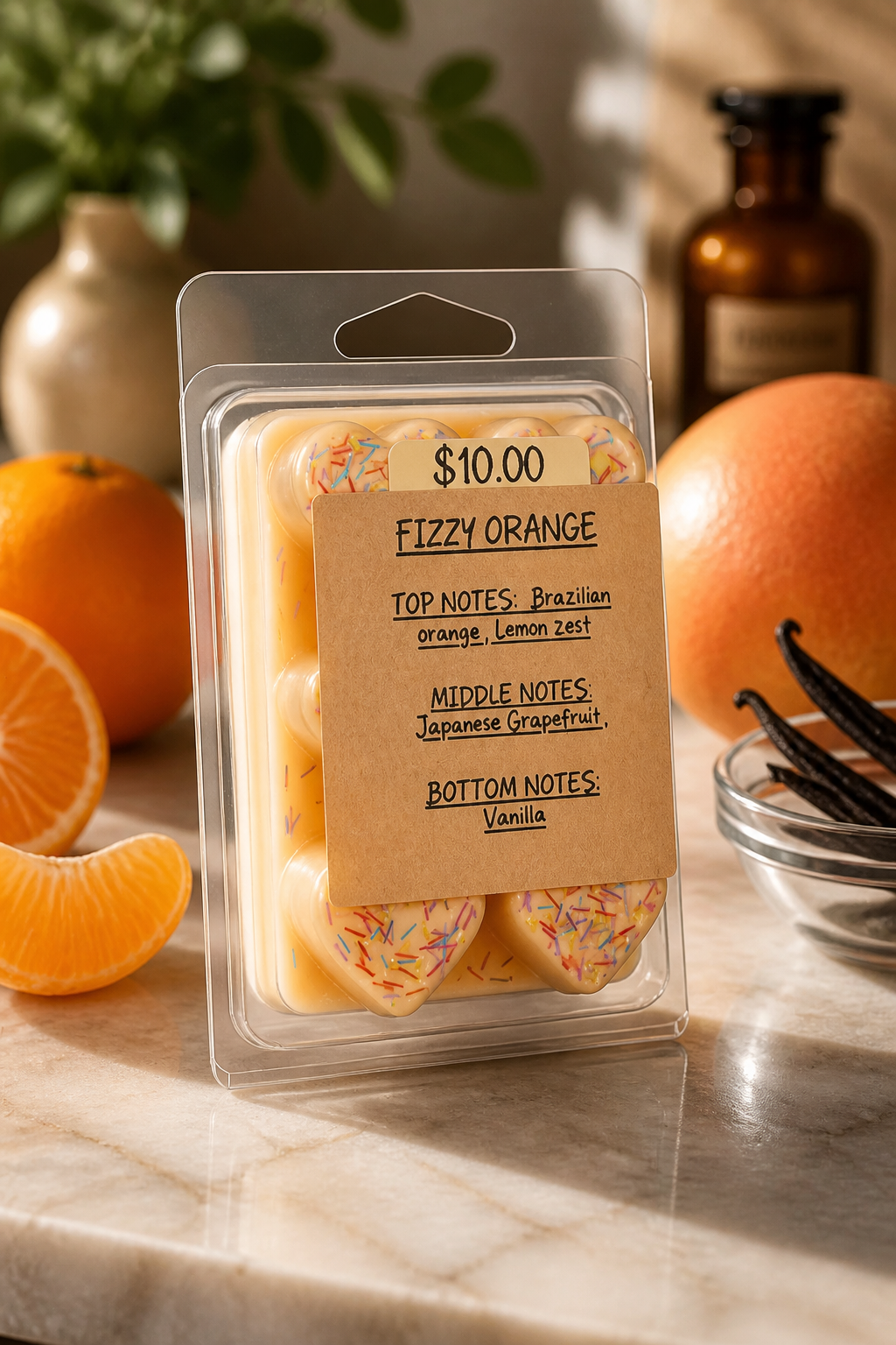 (Fizzy Orange) clamshell ~ soy wax~