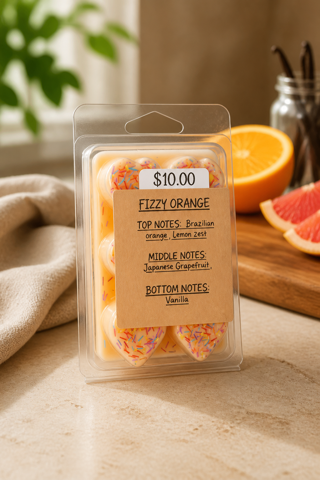 (Fizzy Orange) clamshell ~ soy wax~