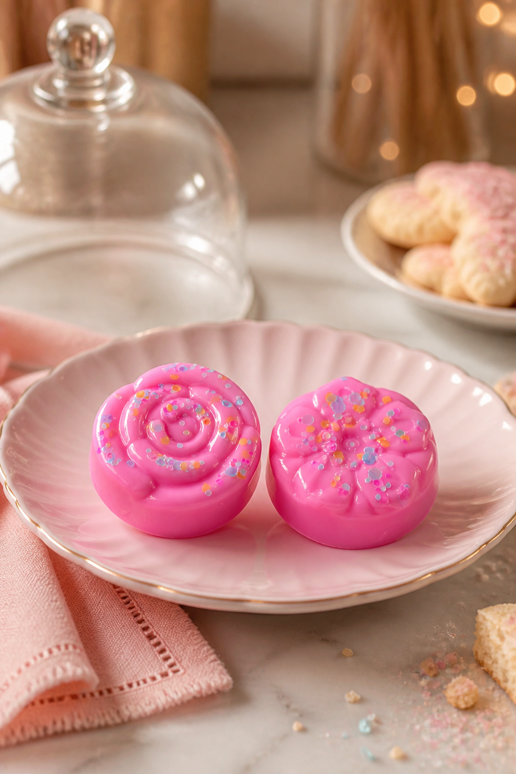 Pink Sugar Cookie / single med flower (soy wax melts)