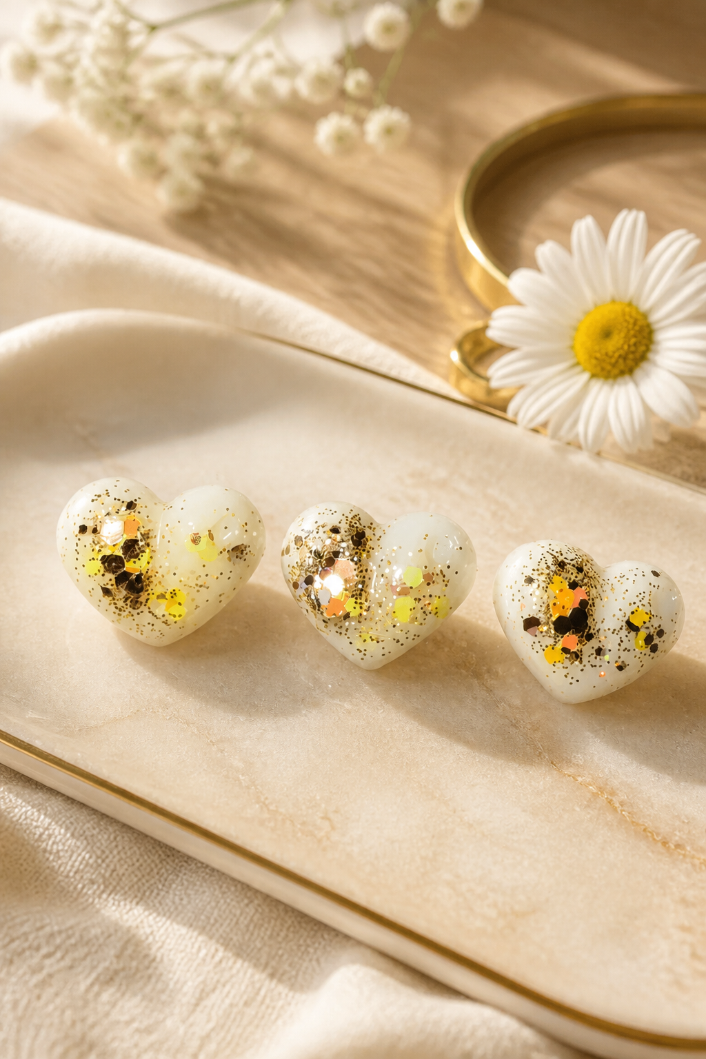 Daisy Dream / 3pk small hearts (soy wax melts)